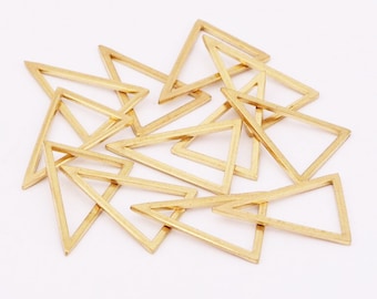 22.5x16mm Raw Brass Triangle Charms-Raw Brass Earring Findings-Geometry Stampings-Raw Brass Findings - Raw Brass Pendants  JH8092