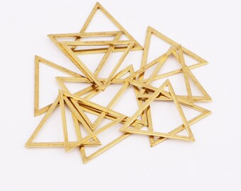 21mm Raw Brass Triangle Charms-Raw Brass Earring Findings-Geometry Stampings-Raw Brass Findings - Raw Brass Pendants  JH8091