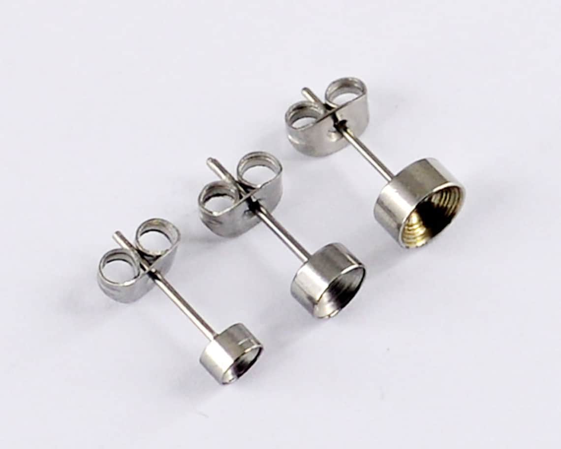 50pcs Earring Posts 316L Stainless Steel Hypoallergenic Ear Etsy