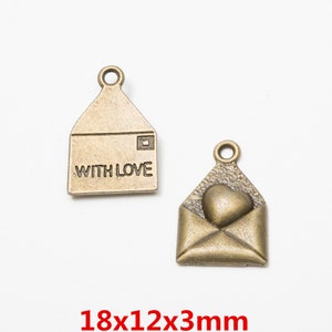20pcs envelope charms pendant, Antique Bronze ornament accessories jewelry making DIY Handmade Craft,Jewelry Making Findings,4240-4246(4244)