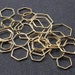 100pcs Raw Brass Hollow Hexagon Shape Pendant Charms -  Ear Wire Beads Frame - Earring Findings - Geometry Stampings - Jewelry Supplies,H121 