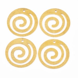 30pcs Raw Brass Texture Single hole Round charms - Raw Brass Earring Finding - Geometry Stampings - Raw Brass Findings - Brass Pendants A147