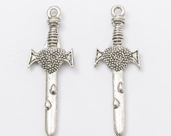 30 Stück Säbel Charms Anhänger, Antik Silber Ornament Zubehör Schmuckherstellung DIY Handarbeit, Schmuckherstellung Fundstücke, 1063-1068