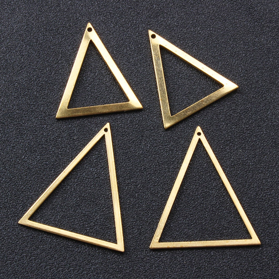 Triangular Pendants 50pcs Raw Brass Triangle Pendants – Geometric Earring Charms, H155 - Etsy