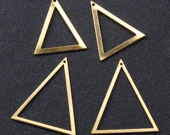 100 Stück Messing Dreieck Charms, Anhänger, Zubehör 12 Mm X 10 Mm - F335