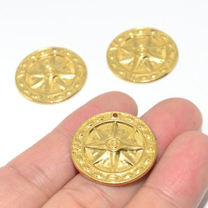 24PCS+ Raw Brass Charms - Round shape Raw Brass Charms - Earring connectors - Earring Findings - Jewelry Supplies - 25x0.4mm - BS41