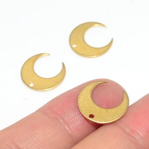 24PCS+ Raw Brass Charms - Moon shape earrings - Earring connectors - Earring Findings - Brass earring charms - Earring accessories - BS25-C