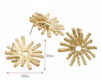 Matte Gold Plated Alloy Earring charms, Earring post, Earring Studs, Earring post, Earring connectors, Earring findings jewelry supply, E05