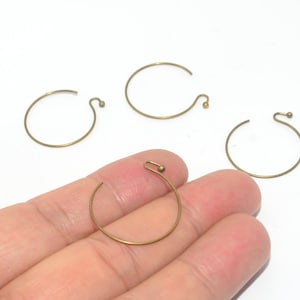 20PCS+ Brass earrings-Earring copper accessories-Earring connector-earring charms-Earring pendant-Brass jewelry-Circle shape earrings-BS198