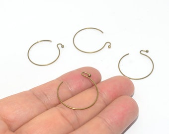 20PCS+ Brass earrings-Earring copper accessories-Earring connector-earring charms-Earring pendant-Brass jewelry-Circle shape earrings-BS198