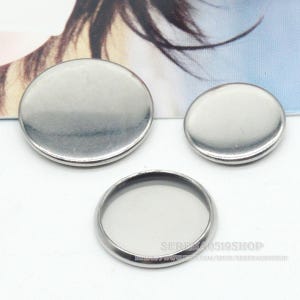 100pcs 6mm~30mm Stainless Steel Bezel Tray Setting, Stainless Steel Bezel Blanks Blank Bezel, Round Cab Setting, Bezel Cups, U64-70