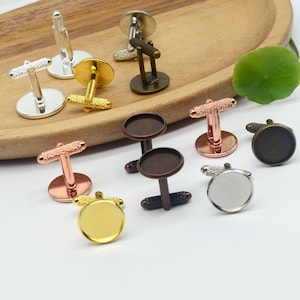 20 szt. spinek do mankietów w stylu francuskim z mosiądzu, metalizowanych, z gwintem, 12 mm/14 mm/16 mm/18 mm/20 mm, okrągłe, do przyklejenia, 06072