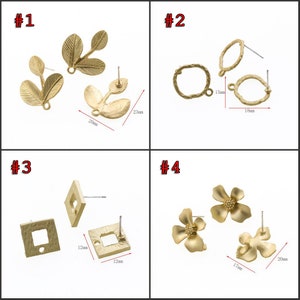 Matte Gold Plated Alloy Earring charms, Earring post, Earring Studs, Earring post, Earring connectors, Earring findings jewelry supply, E18