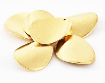 10pcs Raw Brass Single hole oval Charms - Raw Brass Earring Finding - Geometry Stampings - Raw Brass Findings - Brass Pendants A151