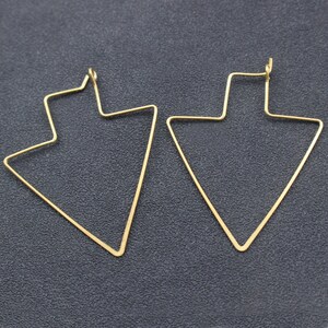 20pcs Brass Earring Wire Raw Brass Arrow shape Ear Wire charm Pendant