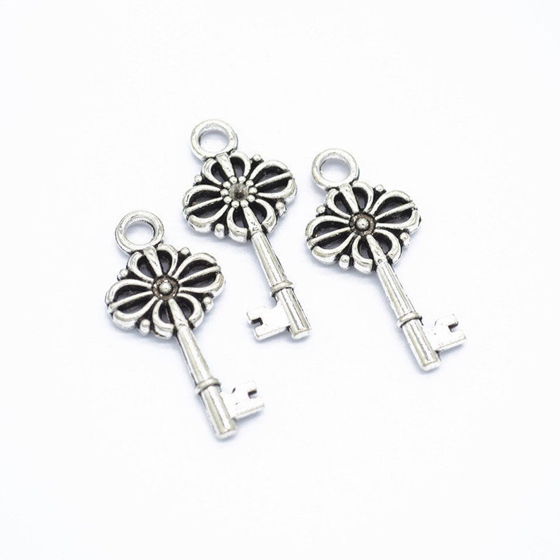Key Necklace 150pcs 29x14mm Antique Silver Antique Bronze Key Pendant Charms DIY Supplies Jewelry Making Findings,O254 Lovely Jewelry