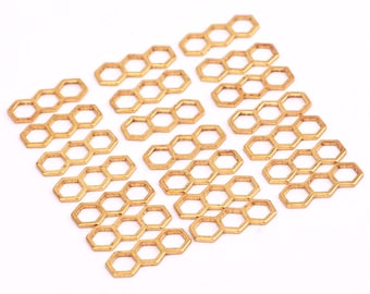 20個 14 x 6 mm 生真鍮六角形チャーム - 生真鍮イヤリング金具 - 幾何学的刻印 - 生真鍮金具 - 生真鍮ペンダント JH8130