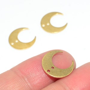 24PCS+ Raw Brass Charms - Moon shape earrings - Earring connectors - Earring Findings - Brass earring charms - Earring accessories - BS25-A