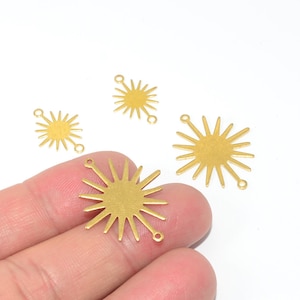 50PCS+ Raw Brass Charms - Sunflower Raw Brass Charms - Earring connectors - Earring Findings - Jewelry Supplies - 13x18mm,25.5x1.0mm,B214