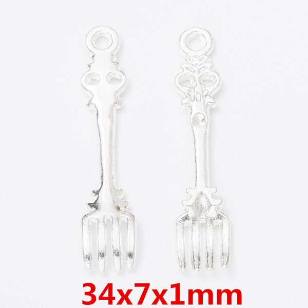 200pcs Wholesale Fork Pendant , Silver Charms, Lovely Jewelry, Fork Necklace,DIY Supplies, Jewelry Making Findings,1225-1234