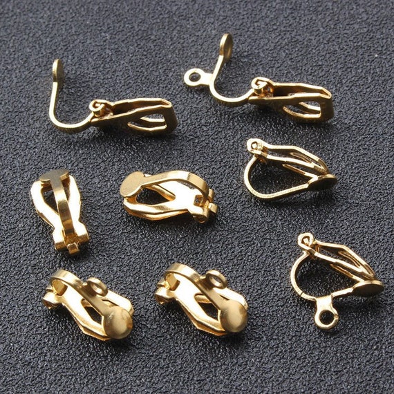 100pcs 13mm Raw Brass Ear Clips Clip on Earring Bases Non Etsy