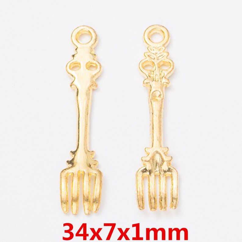 Gold Charms Lovely Jewelry Fork Necklace,DIY Supplies Jewelry Making Findings,1225-1234 200pcs Wholesale Fork Pendant