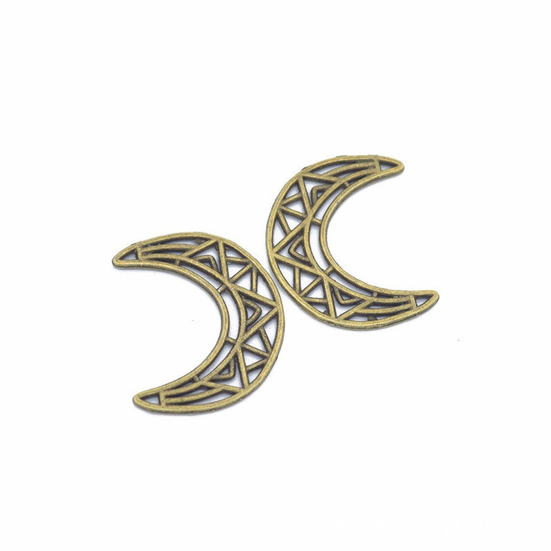 Alloy Small Pendant DIY Supplies 35pcs 33x26mm Antique BronzeAntique Silver Moon Pendant,Lovely Sky Charm Jewelry Making Findings,L608