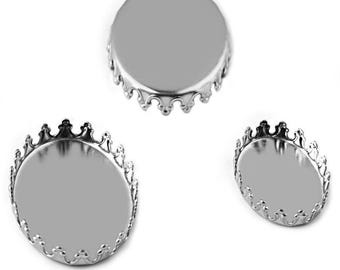 50 piezas de base para colgante con bisel ovalado de acero inoxidable, venta al por mayor de cabujón para montajes de colgantes en blanco de 13 x 18 mm/18 x 25 mm, U339