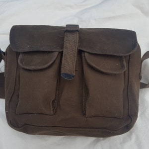 Waxed canvas shoulder bag