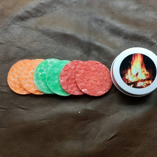 all weather tinder fire starter tin for camping, bushcraft and emergency survival