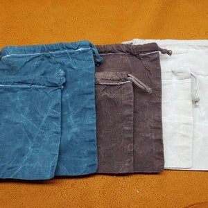 Set of waxed cotton bags