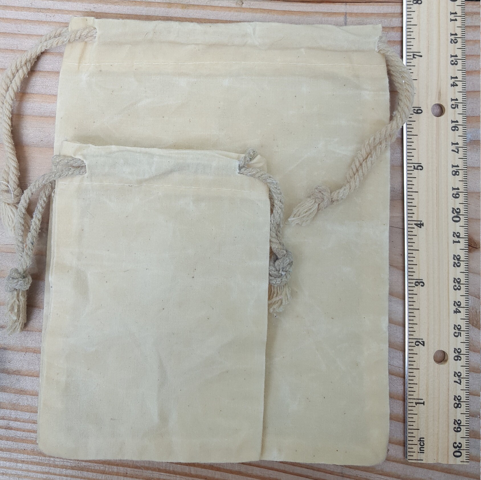 Set of Organic Waxed Cotton Bags Etsy