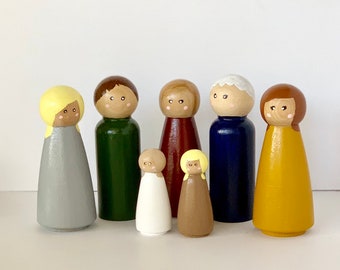 wooden dollhouse people