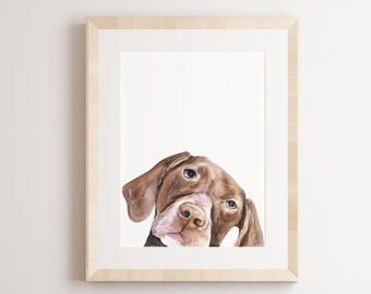 Custom Peeking Pet Portrait Painting, Watercolor Dog or Cat Painting, Made to Order, Custom Furbaby Artwork, Peek-A-Boo Pet