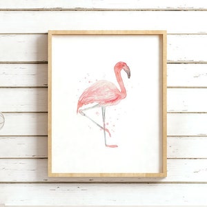 Flamingo Print Nursery Decor Digital Download Wall Art Print Baby Shower Gift for Baby Boy or Girl Watercolor Printable Instant Download image 1