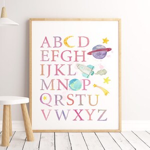 Digital ABC Outer Space Print Instant Download Printable Wall Art Nursery Decor Newborn Girl or Boy Printable Art Wall