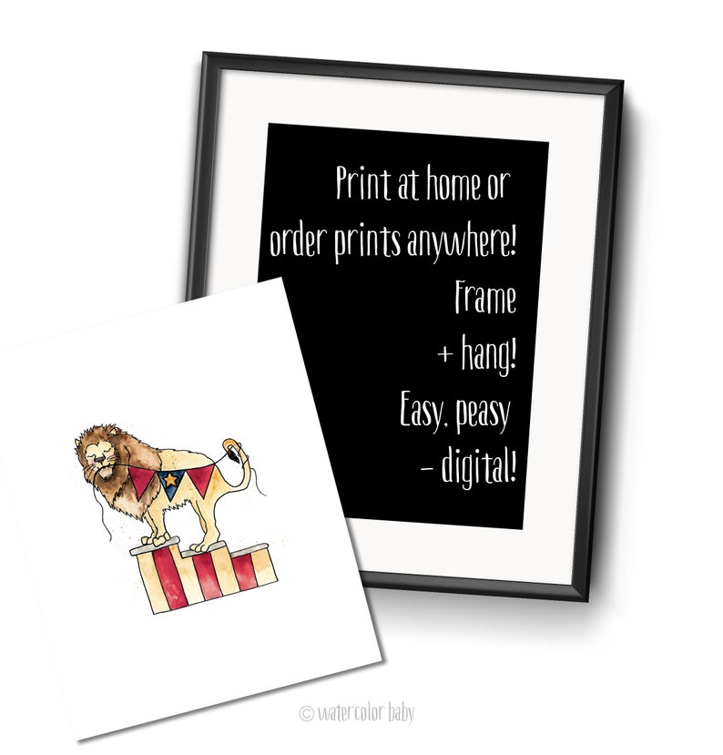 Vintage Circus Lion Digital Print Instant Download Printable | Etsy