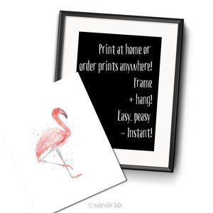 Flamingo Print Nursery Decor Digital Download Wall Art Print Baby Shower Gift for Baby Boy or Girl Watercolor Printable Instant Download image 5