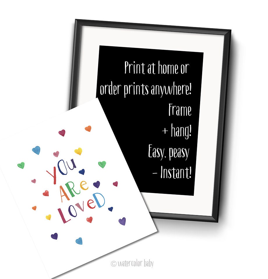 numbers hearts digital art print instant download printable etsy