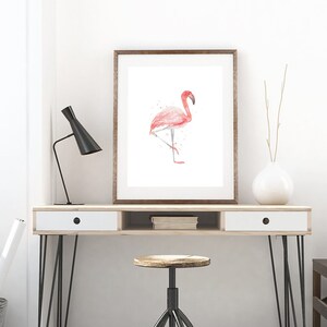 Flamingo Print Nursery Decor Digital Download Wall Art Print Baby Shower Gift for Baby Boy or Girl Watercolor Printable Instant Download image 3