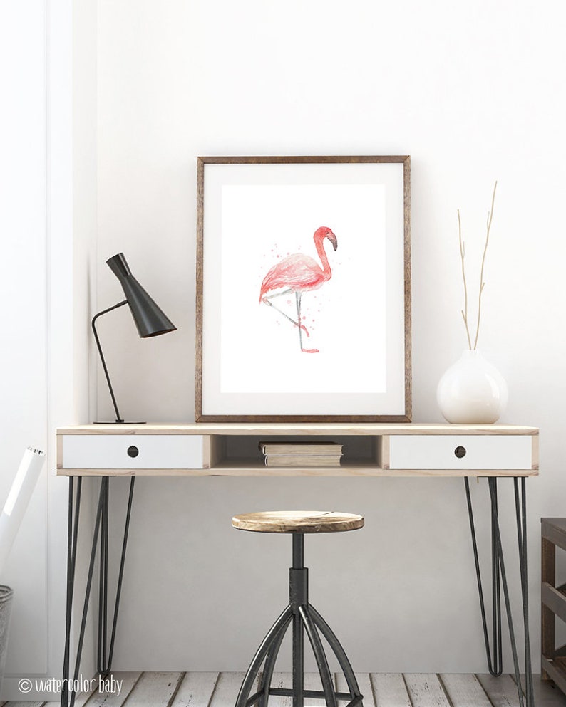 Flamingo Print Nursery Decor Digital Download Wall Art Print Baby Shower Gift for Baby Boy or Girl Watercolor Printable Instant Download image 3