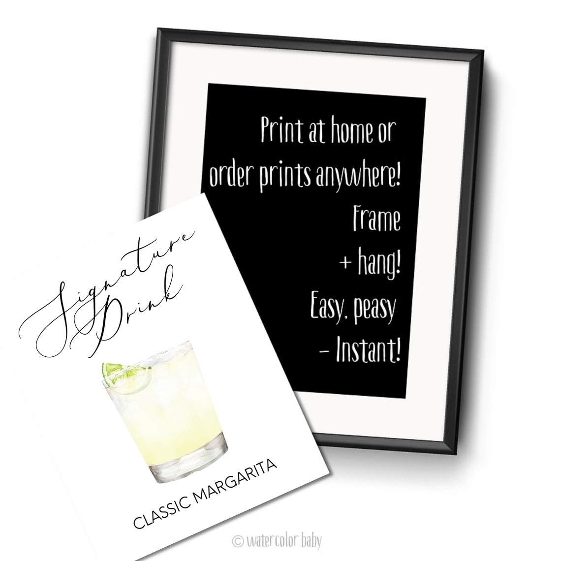 Classic Margarita Signature Drink Digital Print Signature Etsy