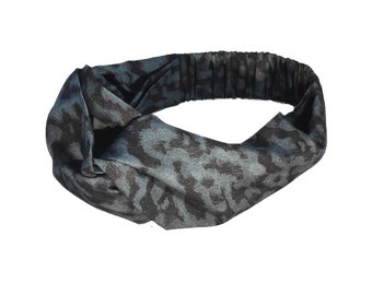 Twisted adjustable  Headband Liberty tana lawn cotton navy black Animal print gifts for her Christmas stocking filler comfortable