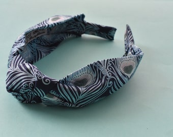 Ladies Tot Knot Alice band in Liberty of London Caesar Peacock print