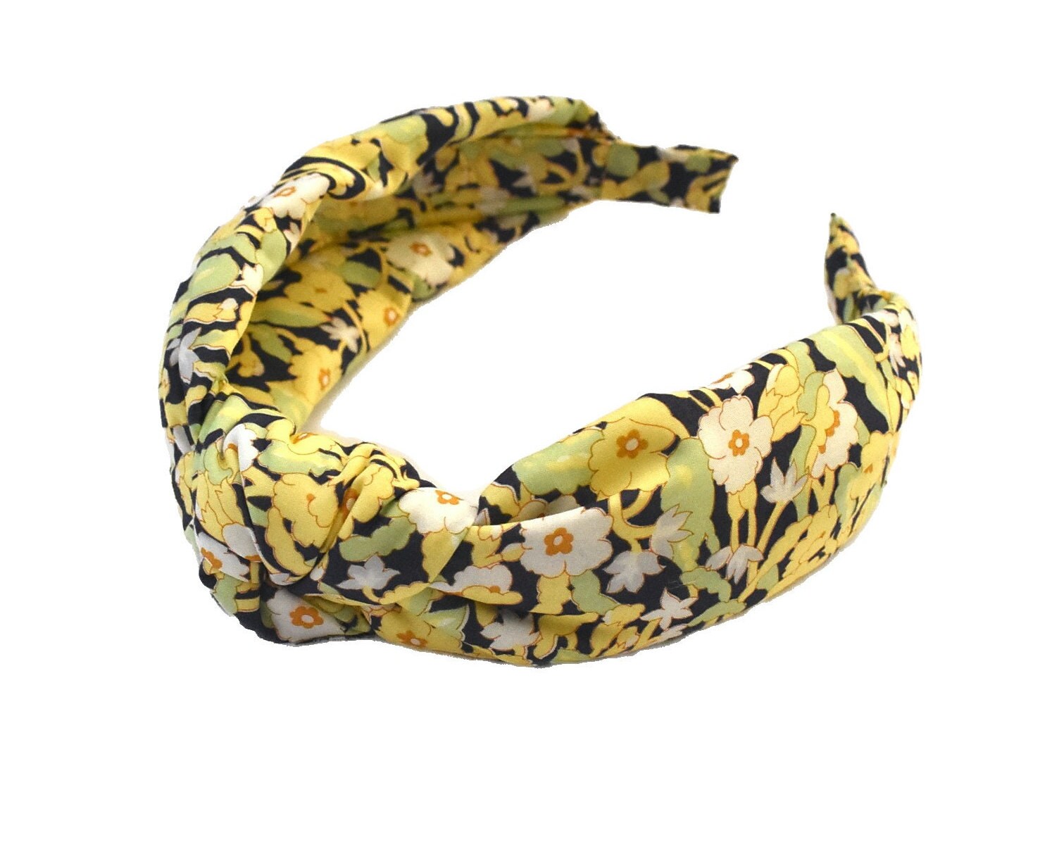 Ladies Tot Knot Alice band in Liberty of London Classic Yellow Primrose print