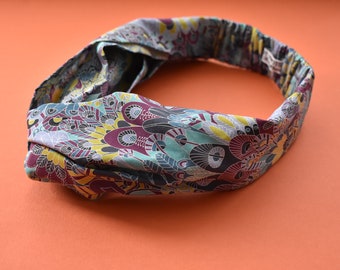 Ladies Twisted Turban Headband - Liberty of London Summer Eban print in 100% cotton, gifts for her