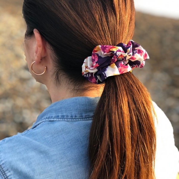 Pure Silk Scrunchies hairband in Ombrellino Japanese Blossom Liberty printed silk - 100% pure silk