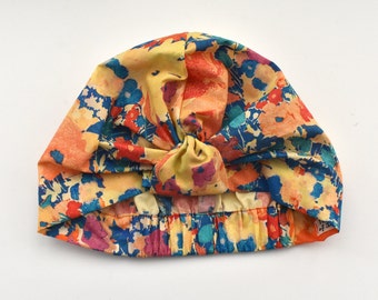 Salty Sea Knot - Swimming hat Topper - Swim Turban - in Liberty of London  Deborah print