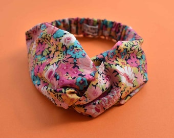 Tot Knot Twisted hairband- Bright Floral Thorpe Liberty of London print, little girl gift