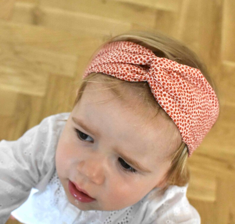 Kids Tot Knot Twisted hairband Christmas Liberty of London Red Marco Floral print, little girl gift image 7